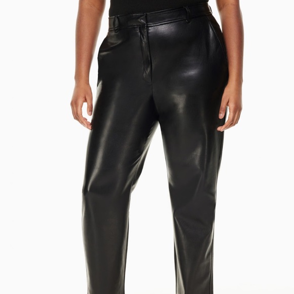 ARITIZIA LIKE NEW BABATON COMMAND VEGAN LEATHER PANTS - size 6 - black - regular - Picture 2 of 8
